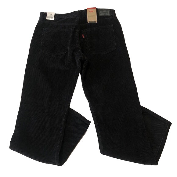 Levi's Womens Black /Dark Blue Hue Corduroy Straight Leg Pants 30x30 NWT - Picture 2 of 16